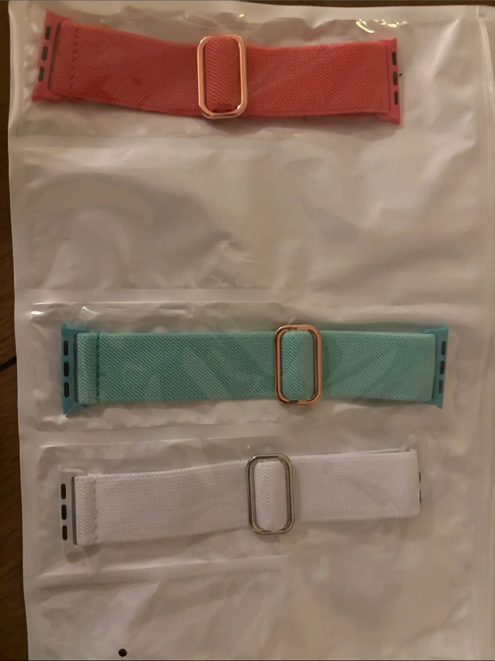 Brand new Set of 3 Replacement Apple Watch Bands – Coral, Mint, White